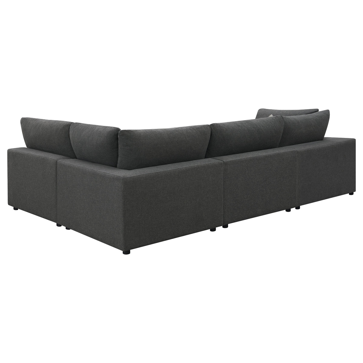 Serene 4-piece Upholstered Modular Sectional Sofa with 2 Armless Chairs - Charcoal
