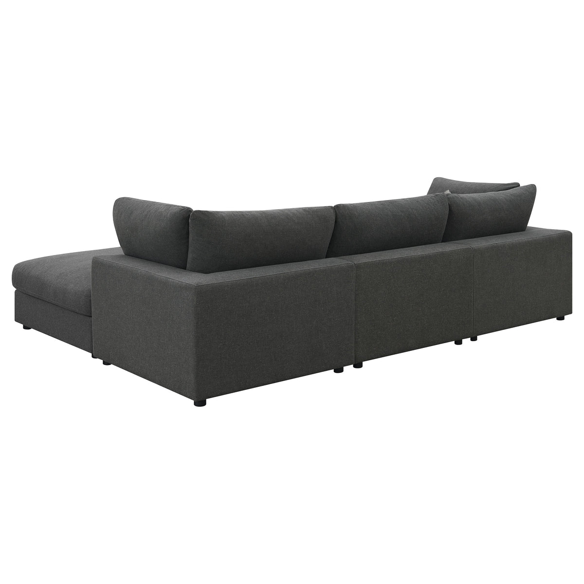 Serene 4-piece Upholstered Modular Sectional Sofa with 1 Armless Chair and Ottoman - Charcoal