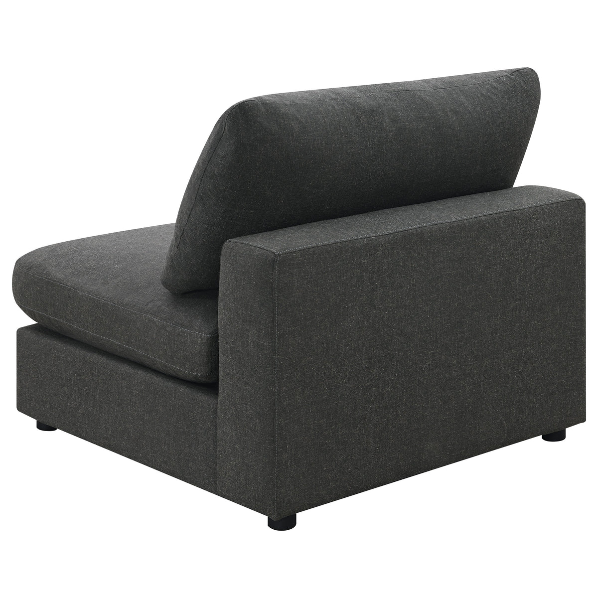 Serene 4-piece Upholstered Modular Sectional Sofa with 1 Armless Chair and Ottoman - Charcoal