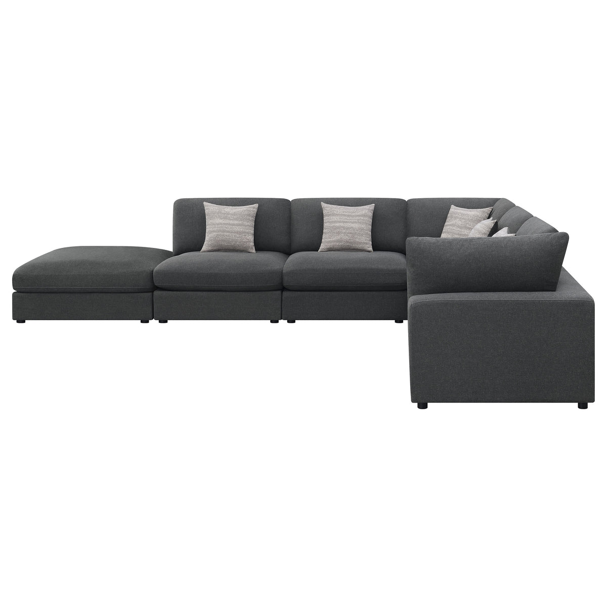 Serene 6-piece Upholstered Modular Sectional Sofa - Charcoal