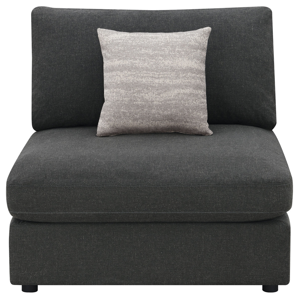 Serene Upholstered Armless Chair - Charcoal