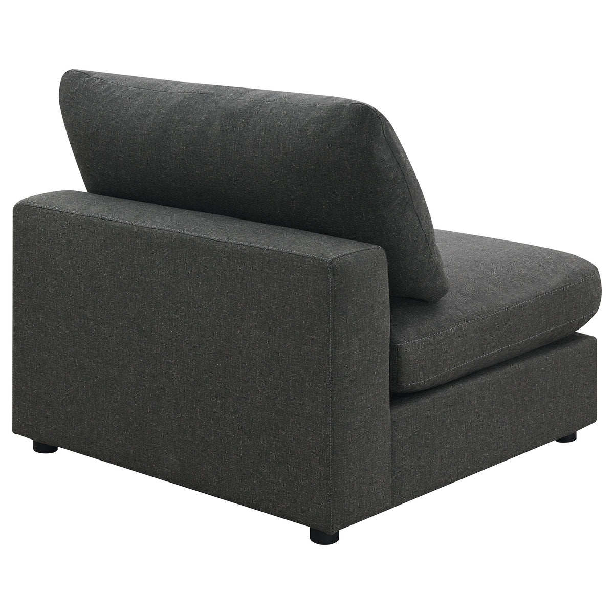 Serene Upholstered Armless Chair - Charcoal