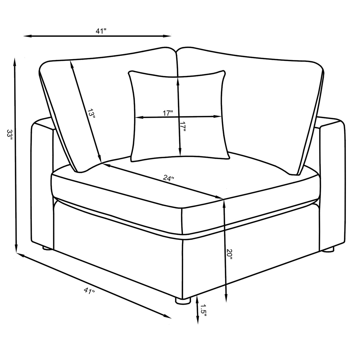 Serene Upholstered Corner - Charcoal