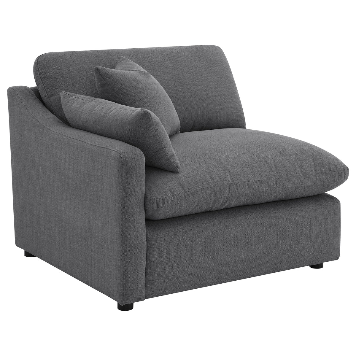 Hobson Upholstered Chair - Charcoal, Left Arm Facing