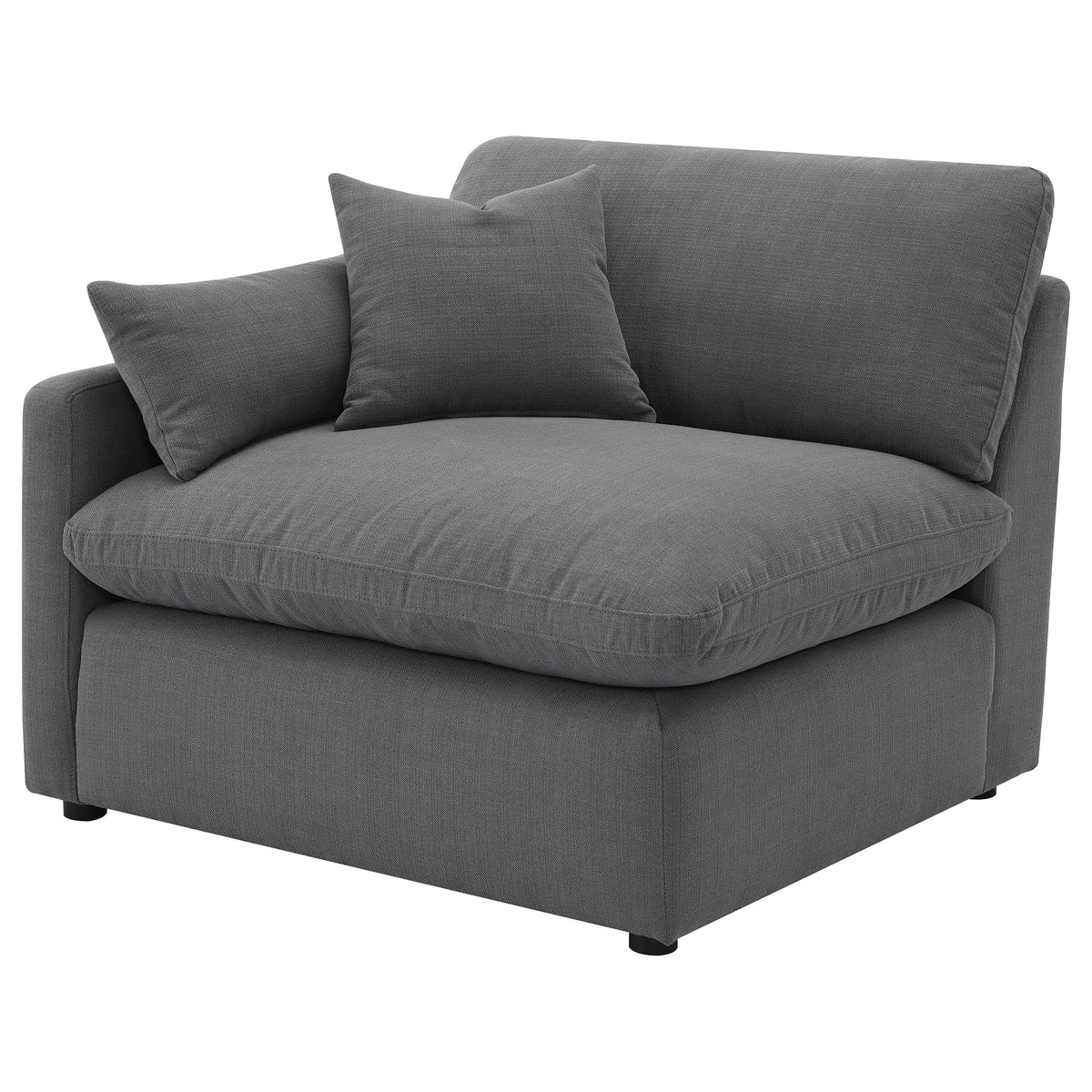 Hobson Upholstered Chair - Charcoal, Left Arm Facing