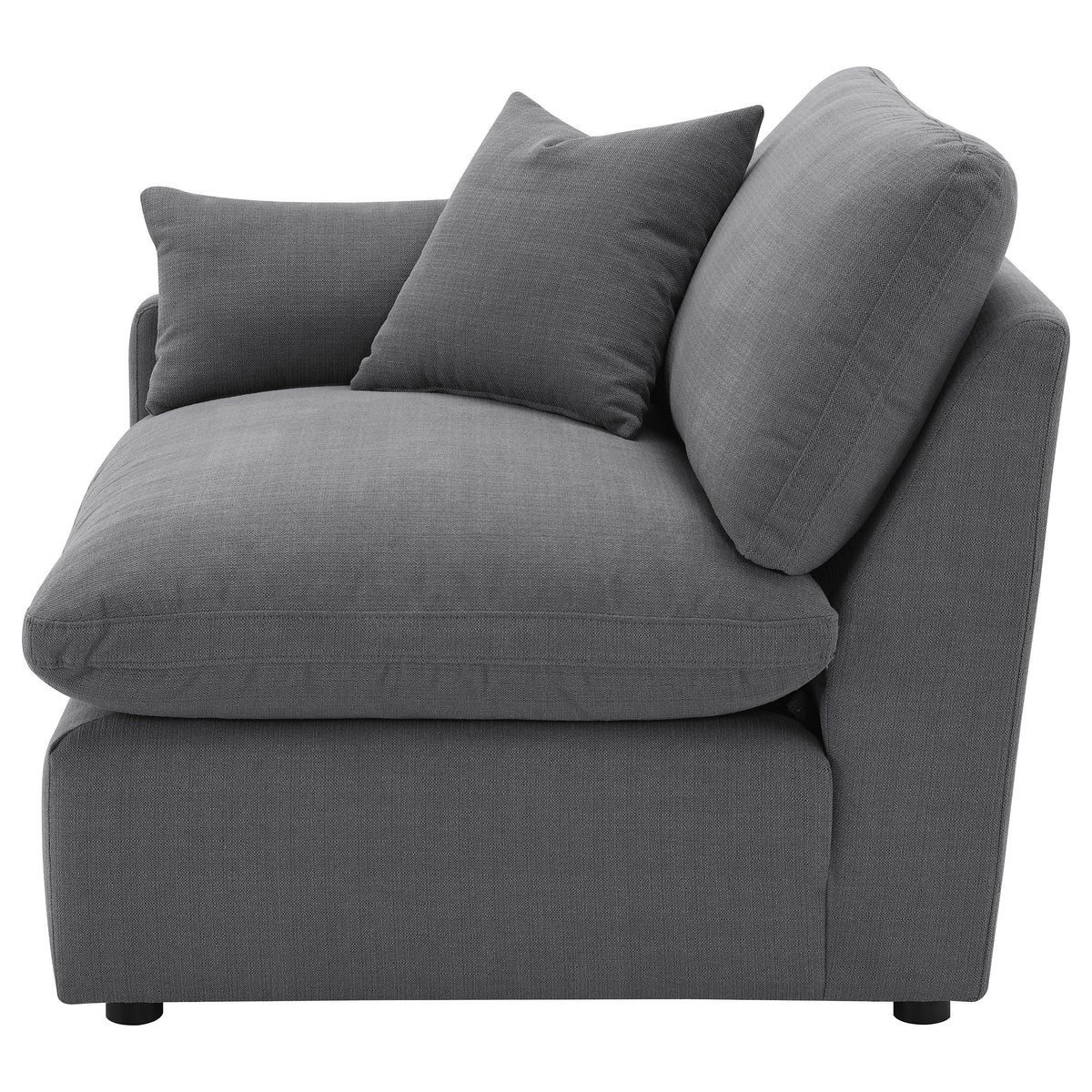 Hobson Upholstered Chair - Charcoal, Left Arm Facing
