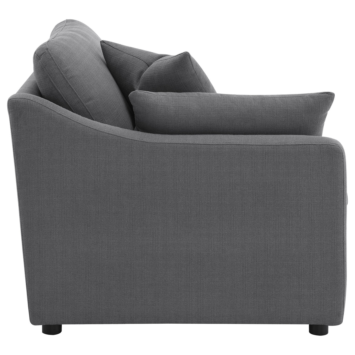 Hobson Upholstered Chair - Charcoal, Left Arm Facing