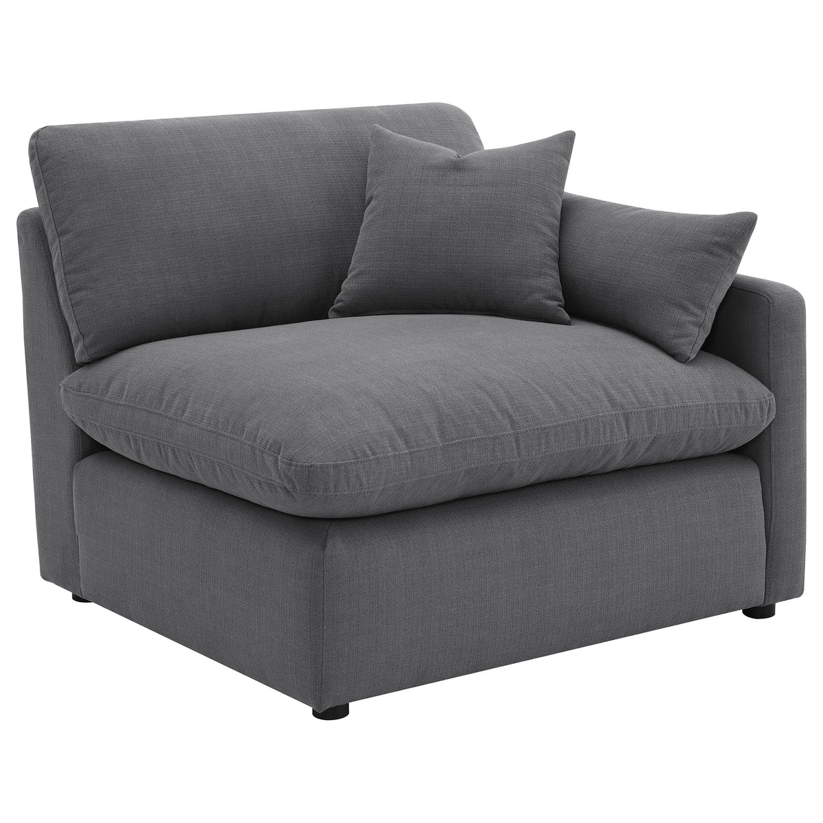 Hobson Upholstered Chair - Charcoal, Right Arm Facing