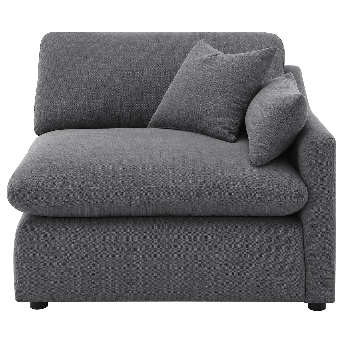 Hobson Upholstered Chair - Charcoal, Right Arm Facing