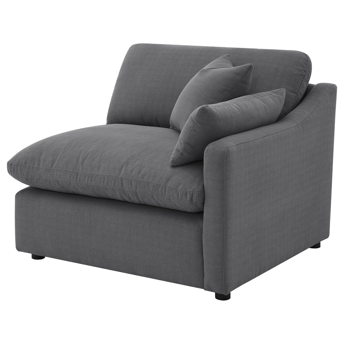 Hobson Upholstered Chair - Charcoal, Right Arm Facing
