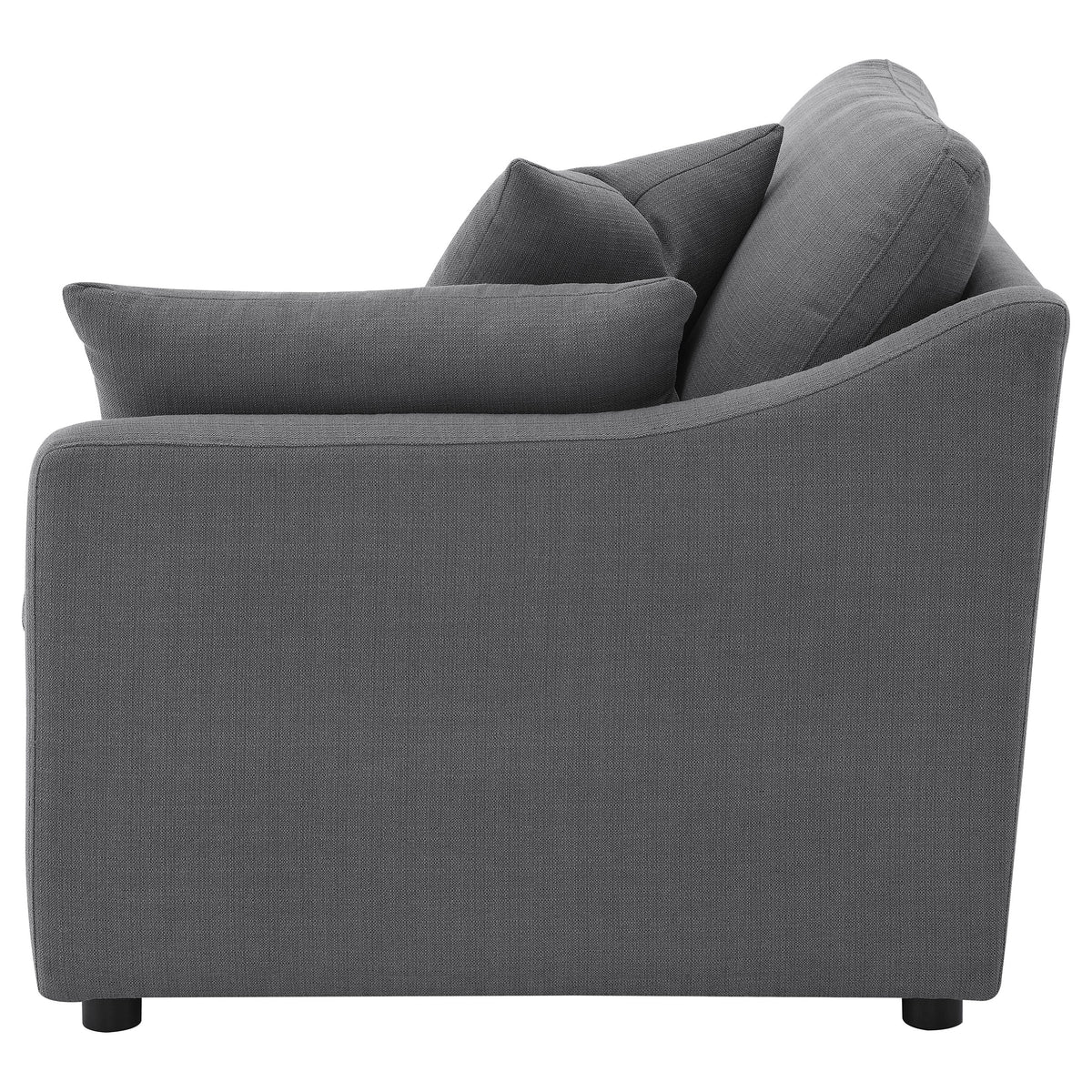 Hobson Upholstered Chair - Charcoal, Right Arm Facing