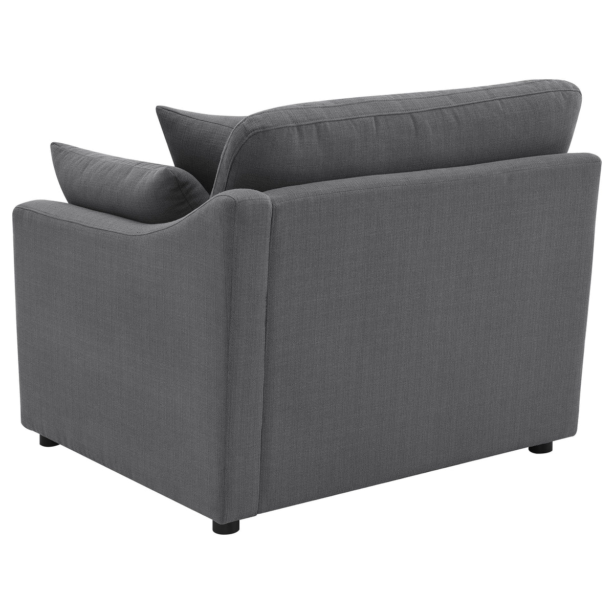 Hobson Upholstered Chair - Charcoal, Right Arm Facing