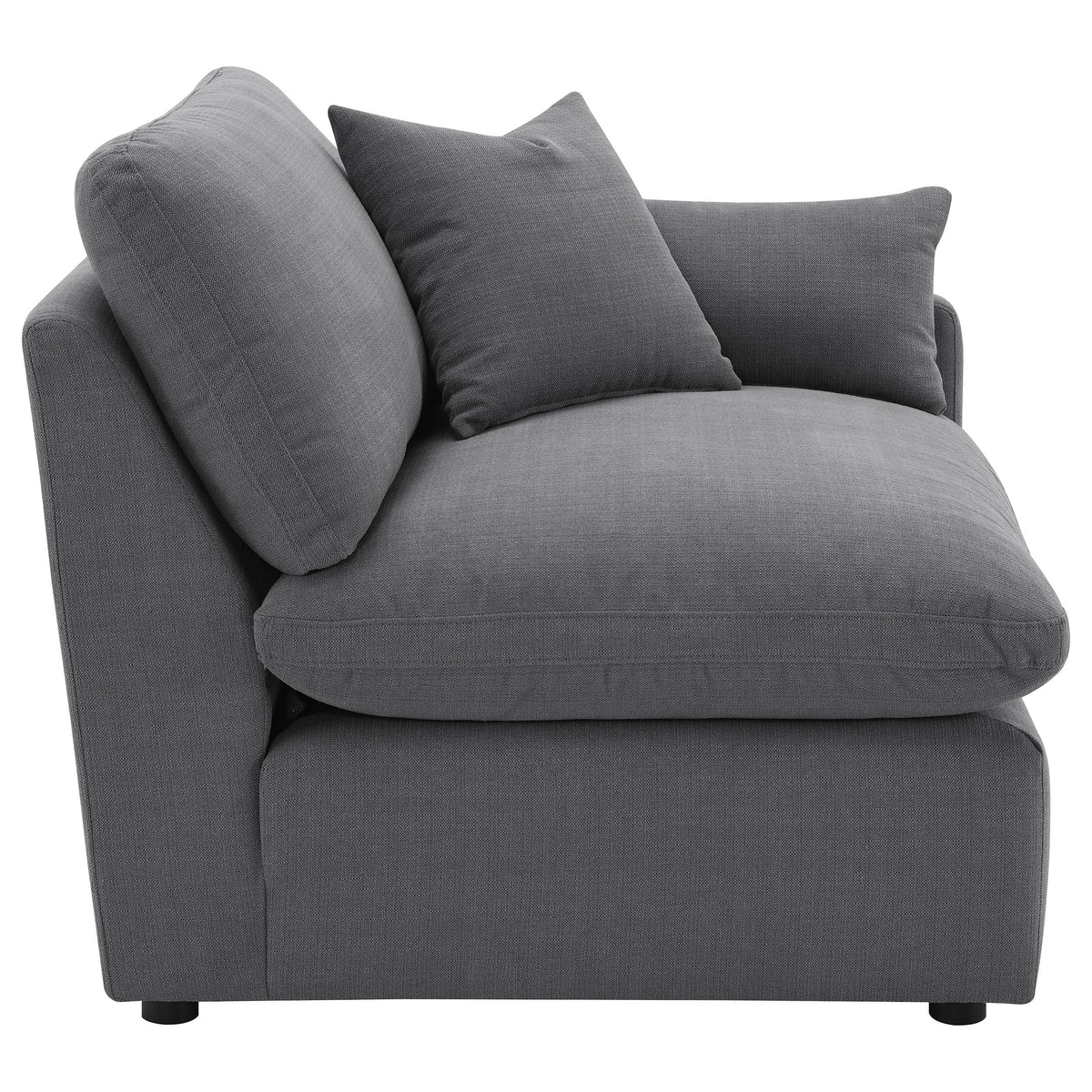 Hobson Upholstered Chair - Charcoal, Right Arm Facing