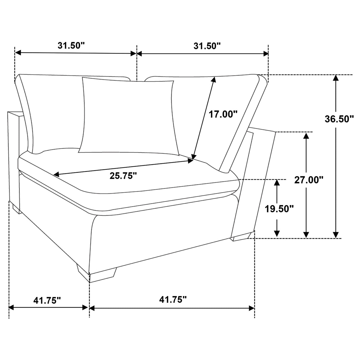 Lakeview Upholstered Corner Chair - Ivory