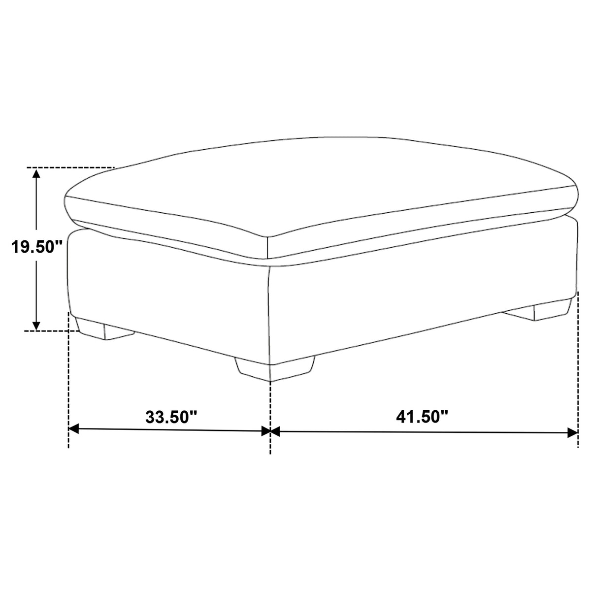 Lakeview Rectangular Upholstered Ottoman - Ivory