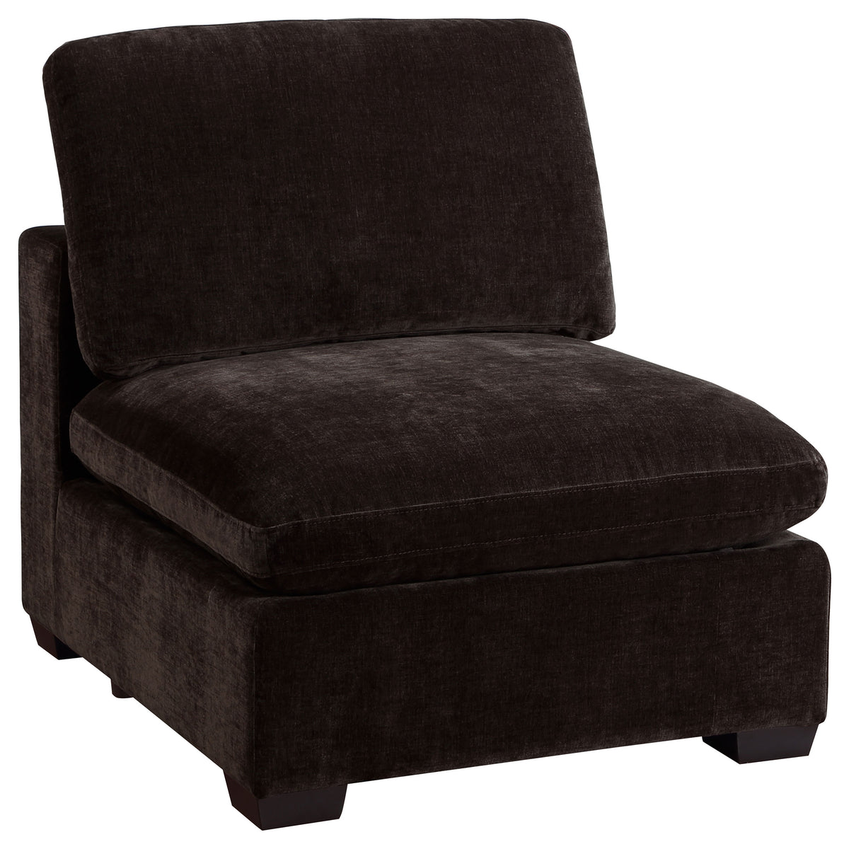Lakeview Upholstered Armless Chair - Dark Chocolate