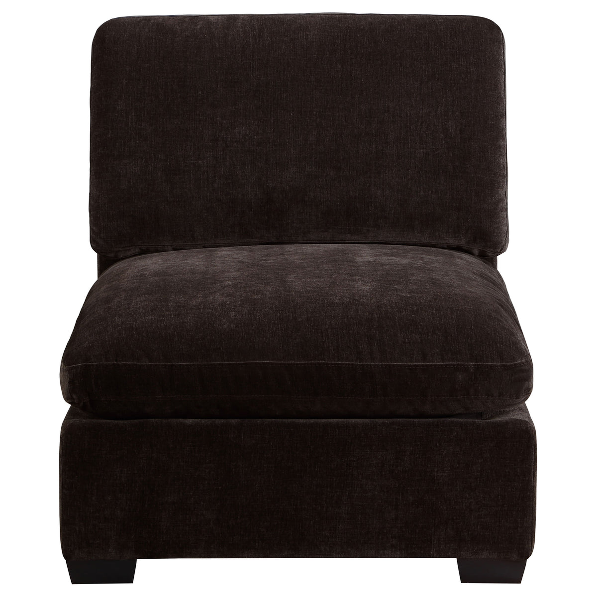 Lakeview Upholstered Armless Chair - Dark Chocolate
