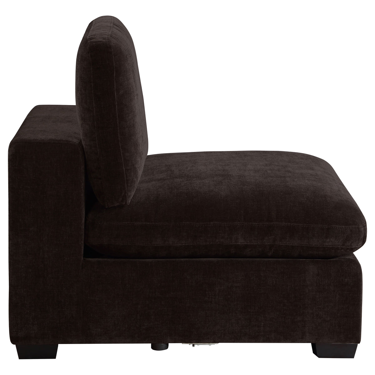 Lakeview Upholstered Armless Chair - Dark Chocolate