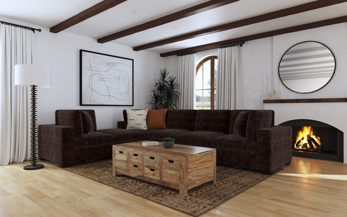 Lakeview Upholstered Armless Chair - Dark Chocolate