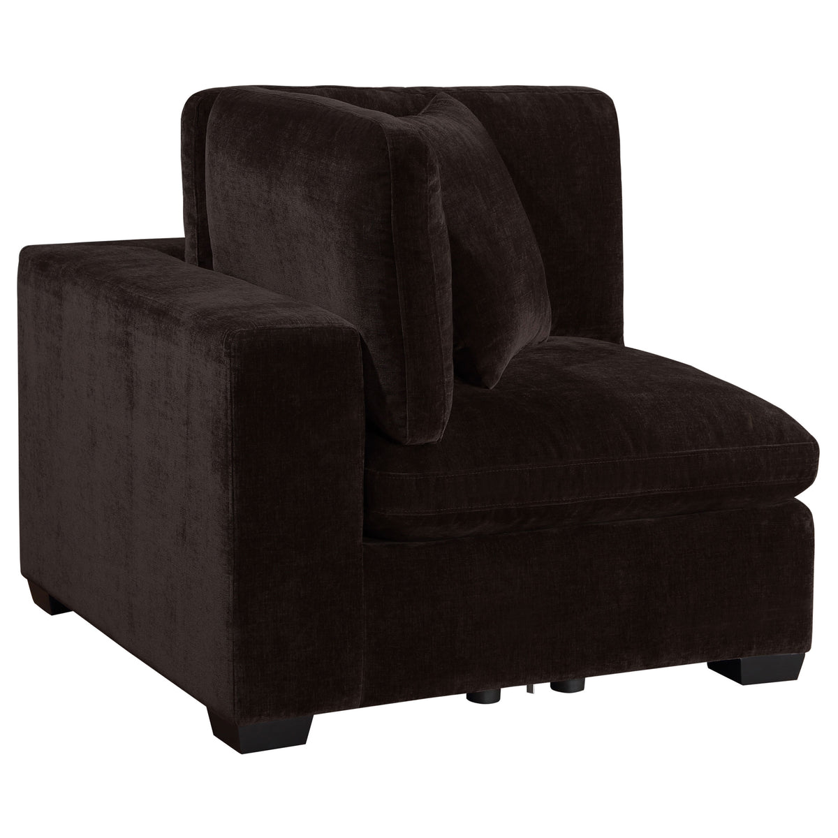 Lakeview Upholstered Corner Chair - Dark Chocolate