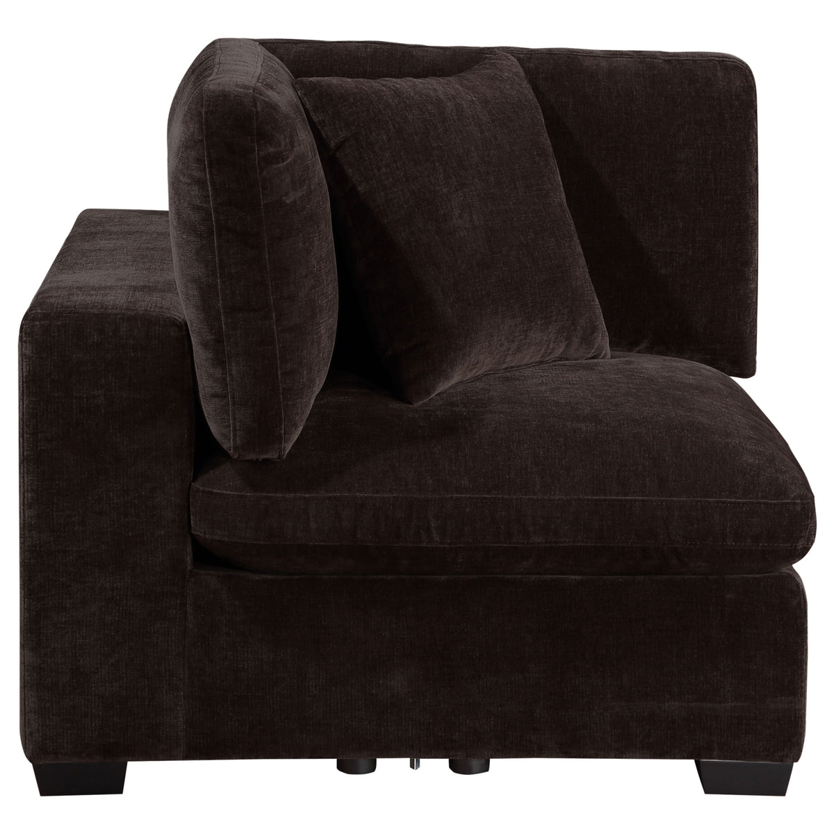 Lakeview Upholstered Corner Chair - Dark Chocolate