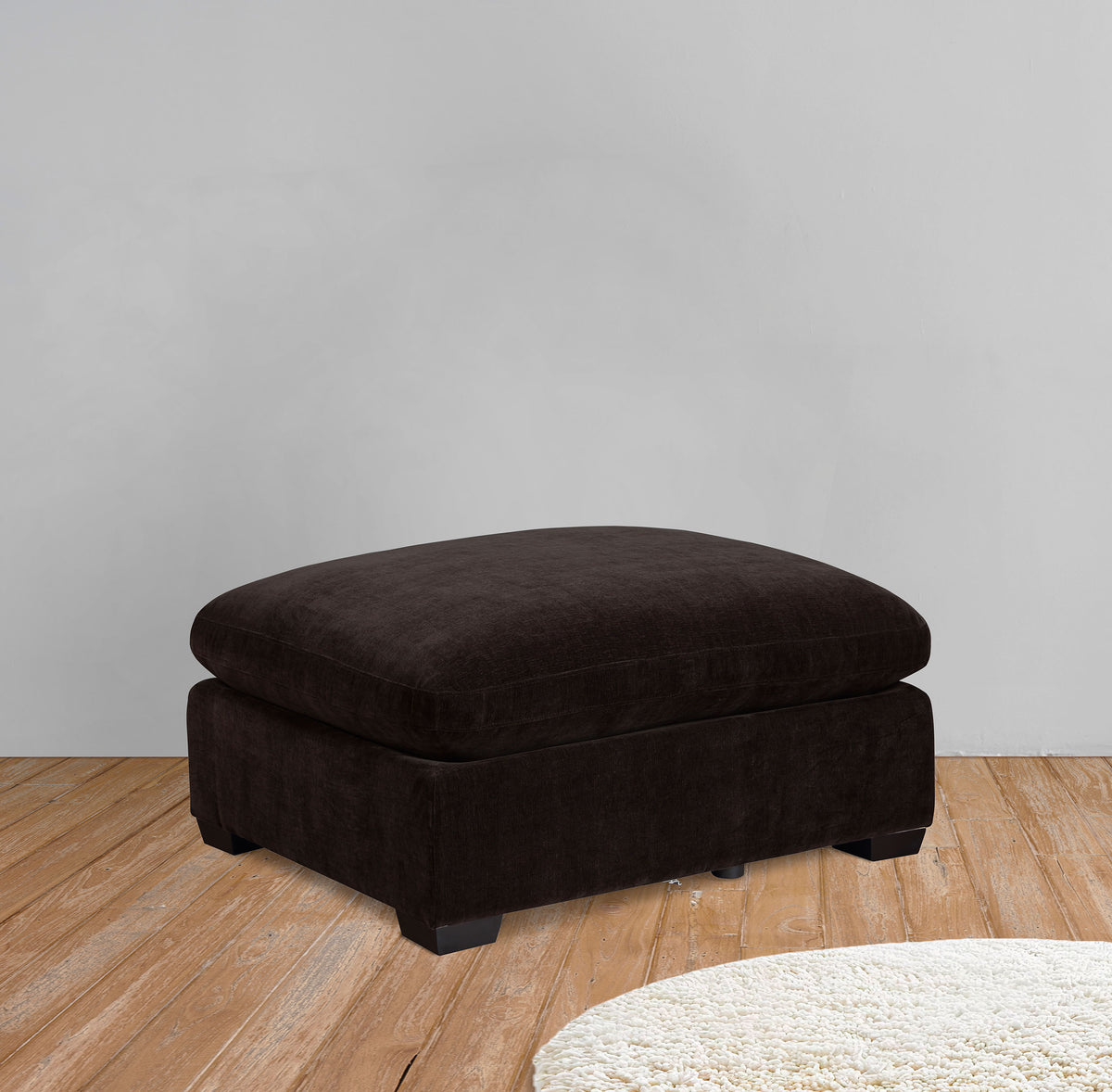 Lakeview Rectangular Upholstered Ottoman - Dark Chocolate