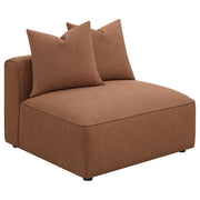 Jennifer Upholstered Armless Chair - Terracotta