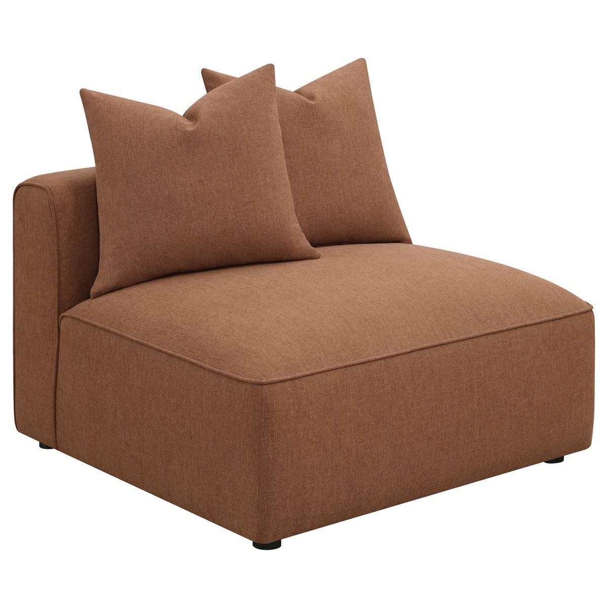 Jennifer Upholstered Armless Chair - Terracotta