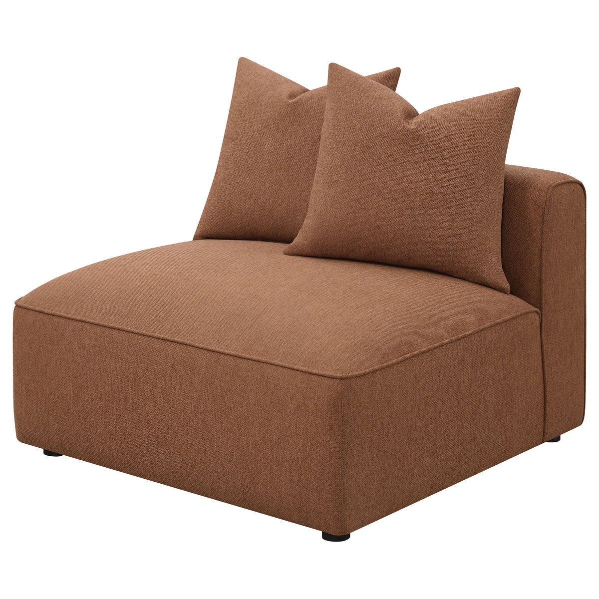 Jennifer Upholstered Armless Chair - Terracotta