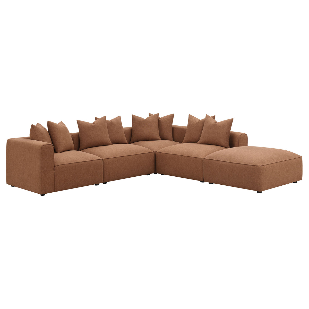 Jennifer Upholstered Armless Chair - Terracotta