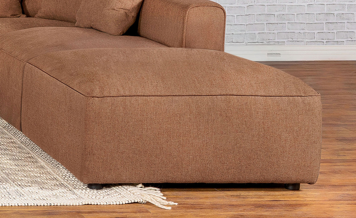 Jennifer Square Upholstered Ottoman - Terracotta