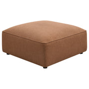 Jennifer Square Upholstered Ottoman - Terracotta