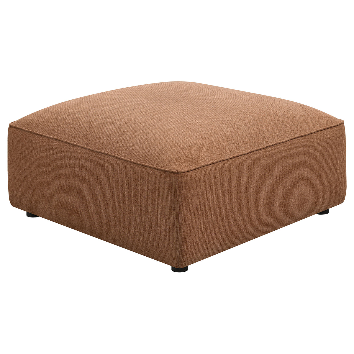 Jennifer Square Upholstered Ottoman - Terracotta