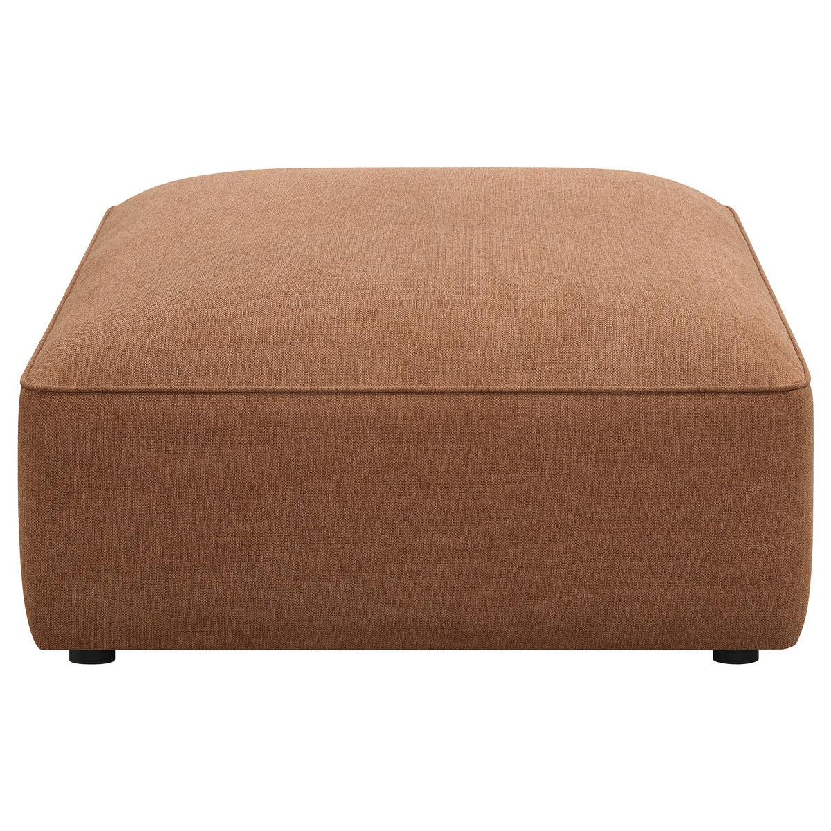 Jennifer Square Upholstered Ottoman - Terracotta