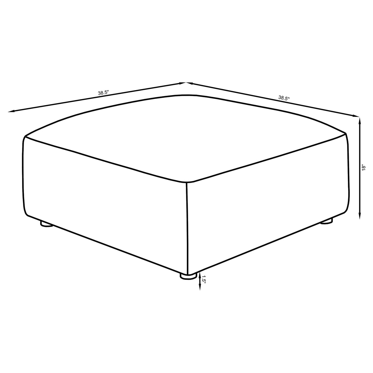 Jennifer Square Upholstered Ottoman - Terracotta