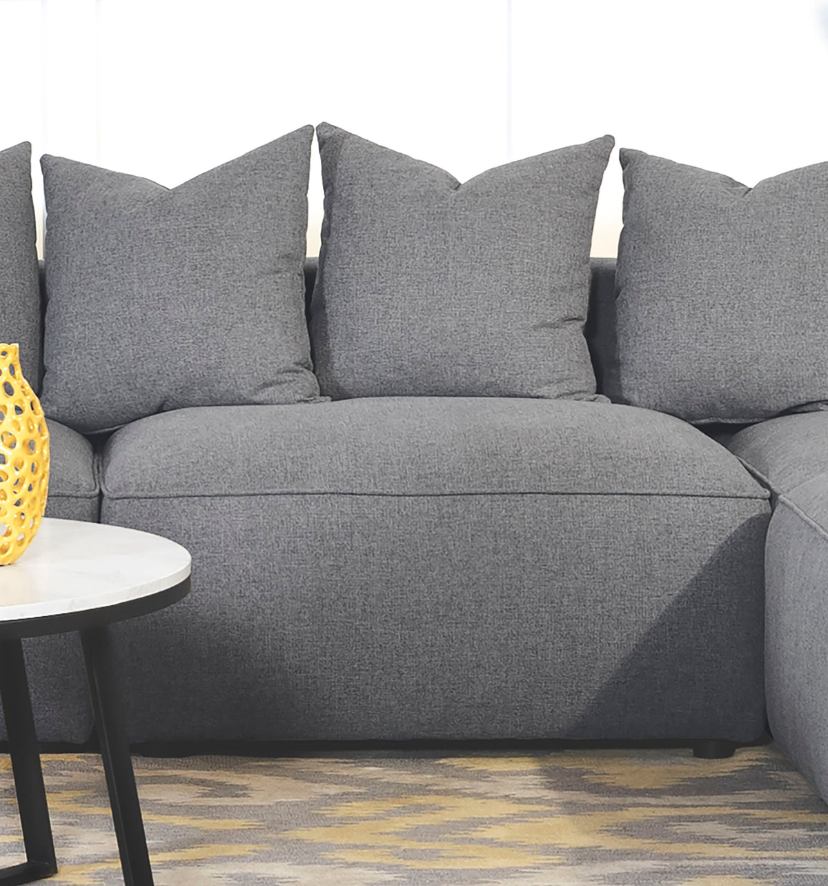 Jennifer Upholstered Armless Chair - Grey