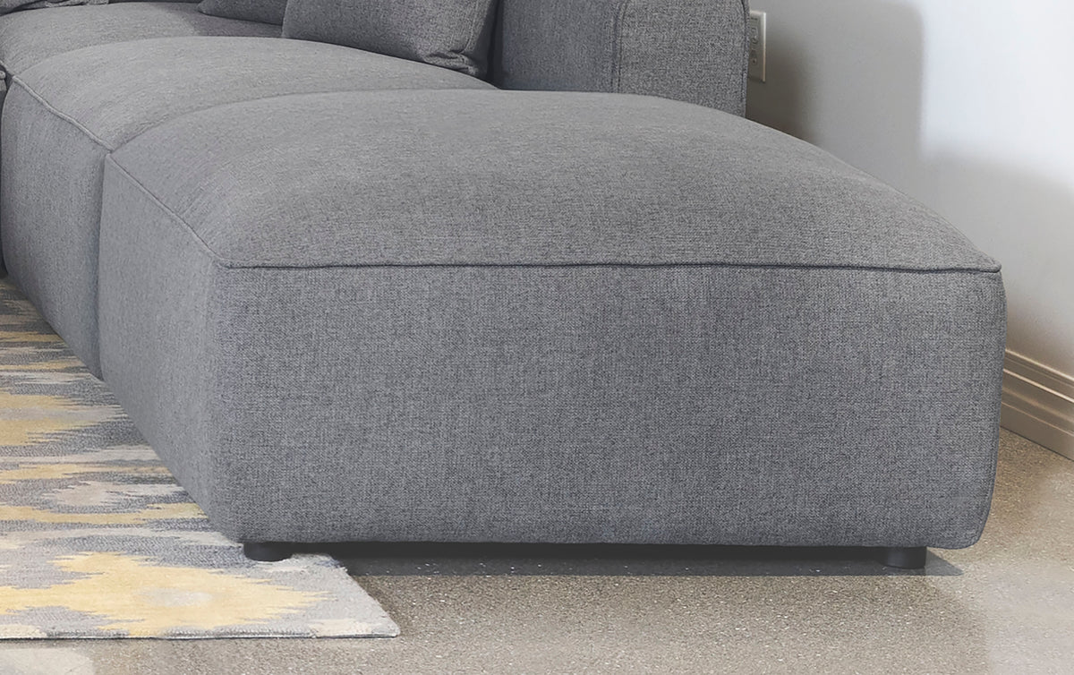 Jennifer Square Upholstered Ottoman - Grey