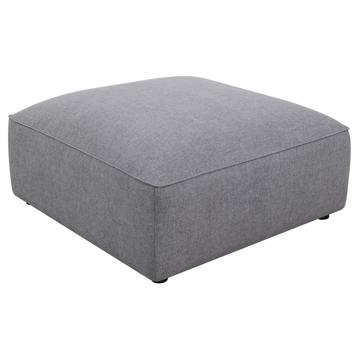 Jennifer Square Upholstered Ottoman - Grey