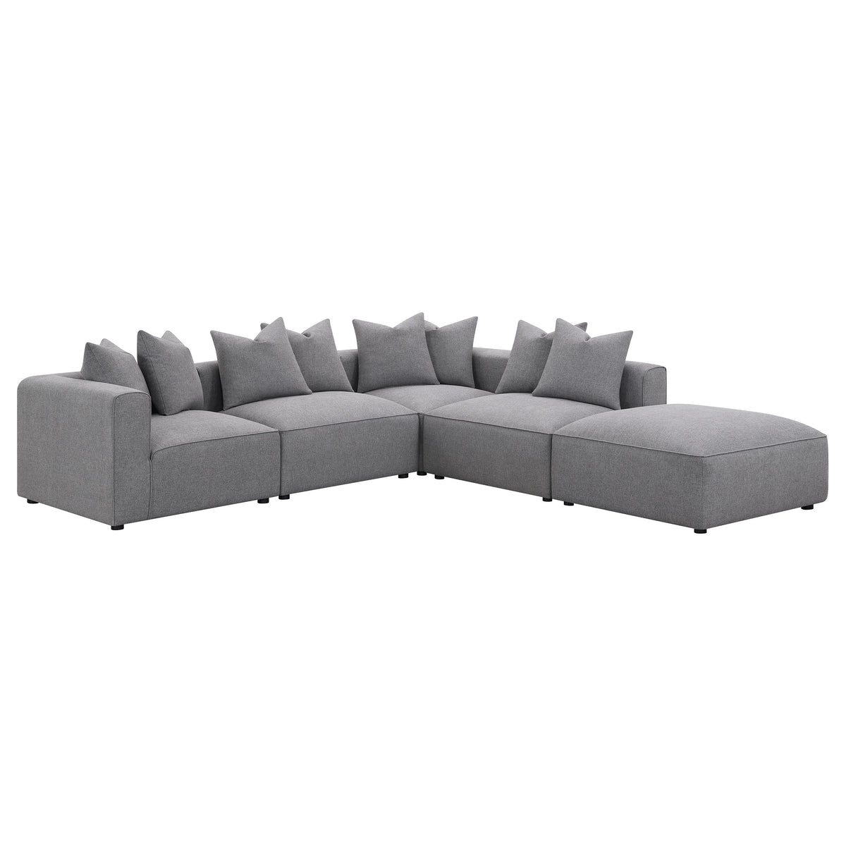 Jennifer Square Upholstered Ottoman - Grey
