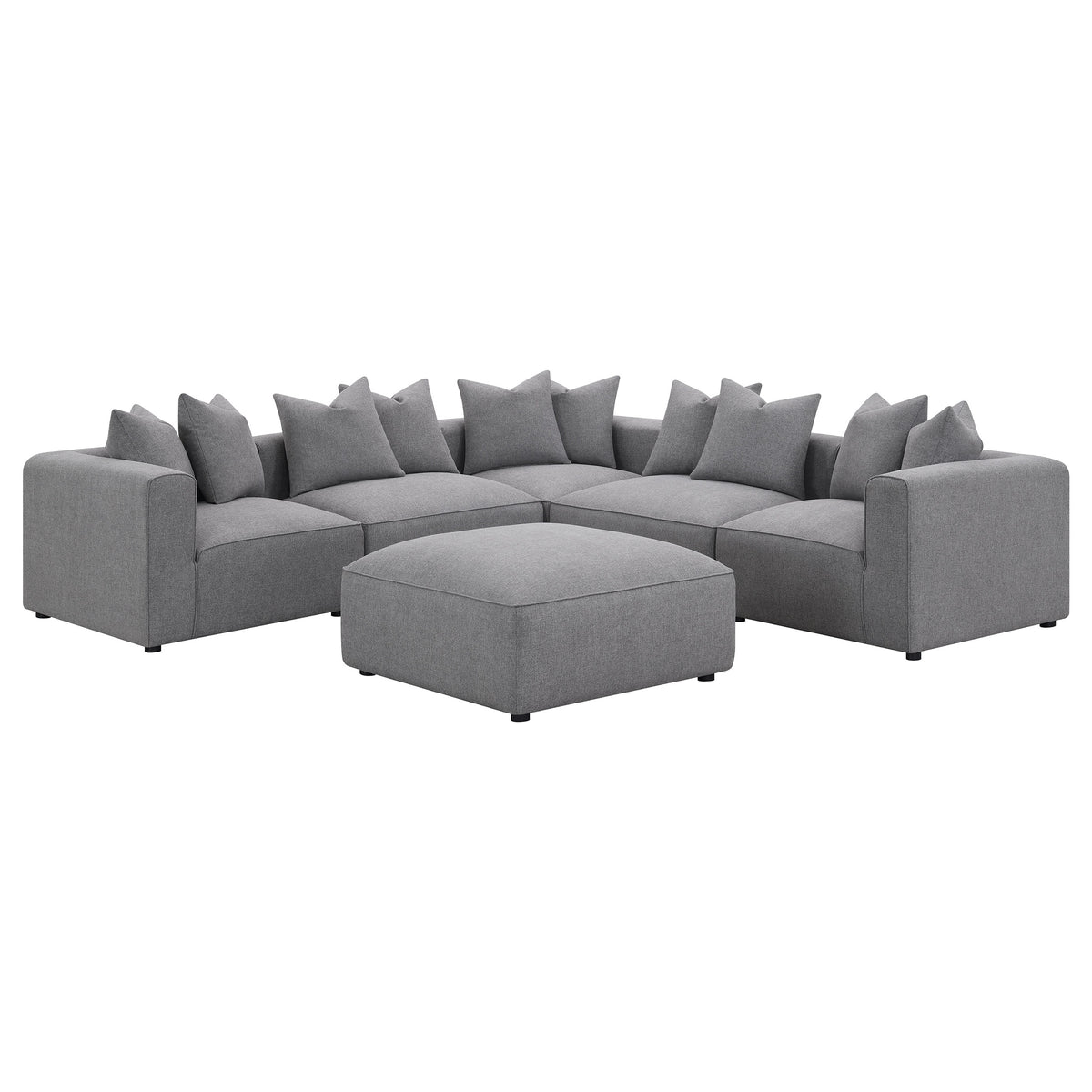 Jennifer Square Upholstered Ottoman - Grey