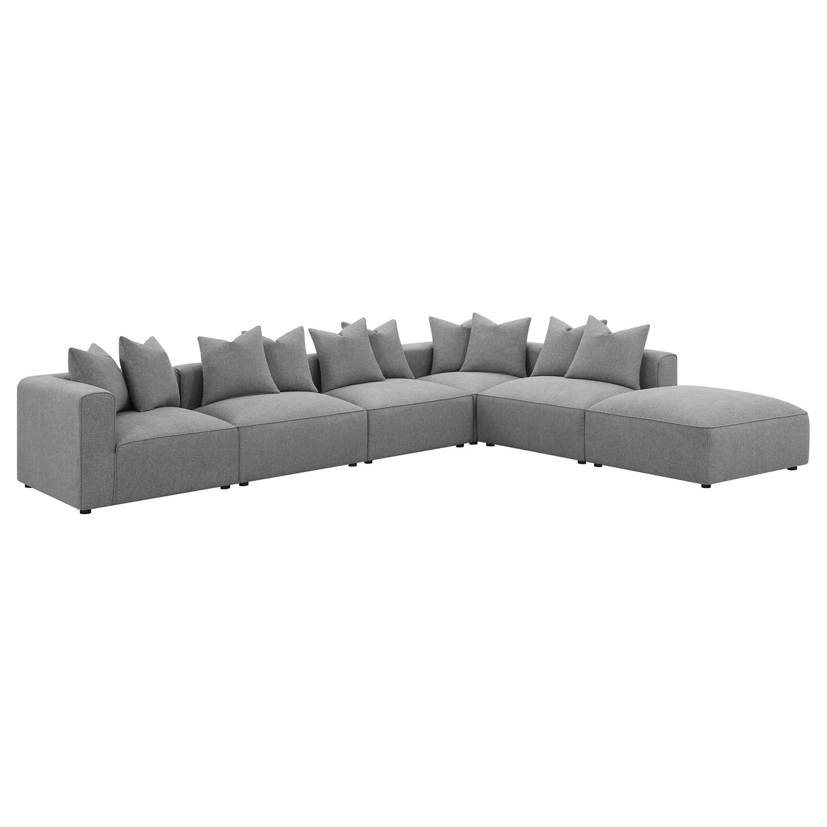 Jennifer Square Upholstered Ottoman - Grey