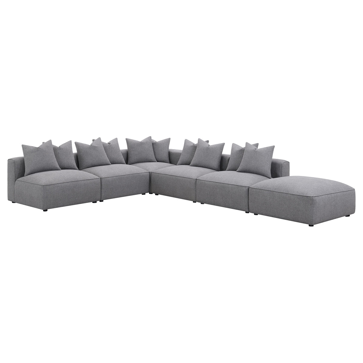 Jennifer Square Upholstered Ottoman - Grey