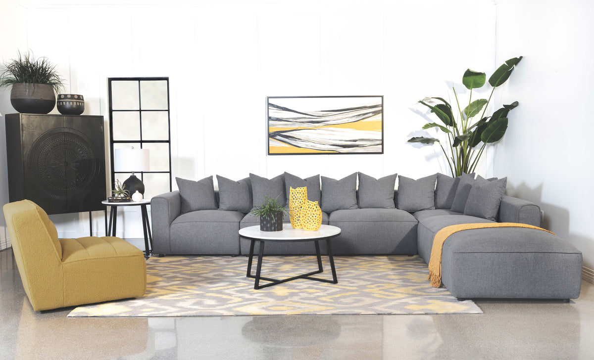 Jennifer Square Upholstered Ottoman - Grey