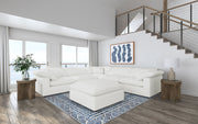 Raleigh 6-piece Boucle Upholstered Modular Sectional with 3 Corner Chairs and 2 Armless Chairs - Ivory