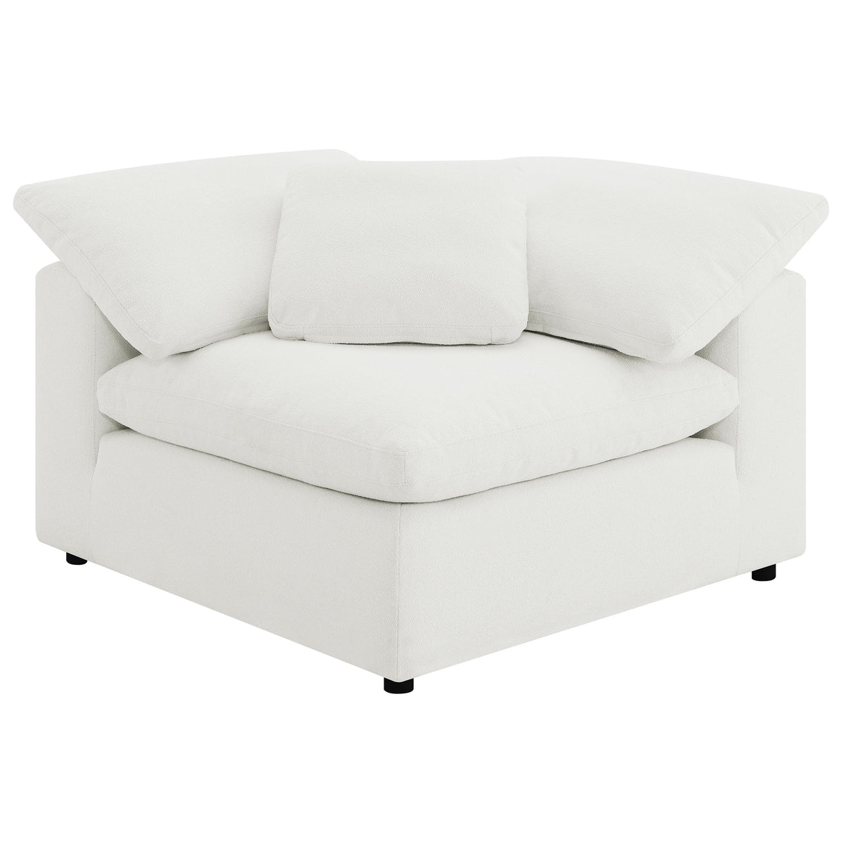 Raleigh 6-piece Boucle Upholstered Modular Sectional with 3 Corner Chairs and 2 Armless Chairs - Ivory