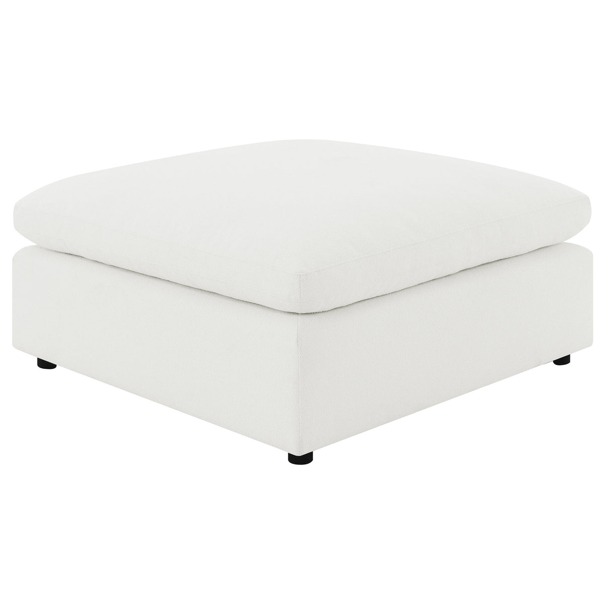 Raleigh Boucle Upholstered Ottoman - Ivory