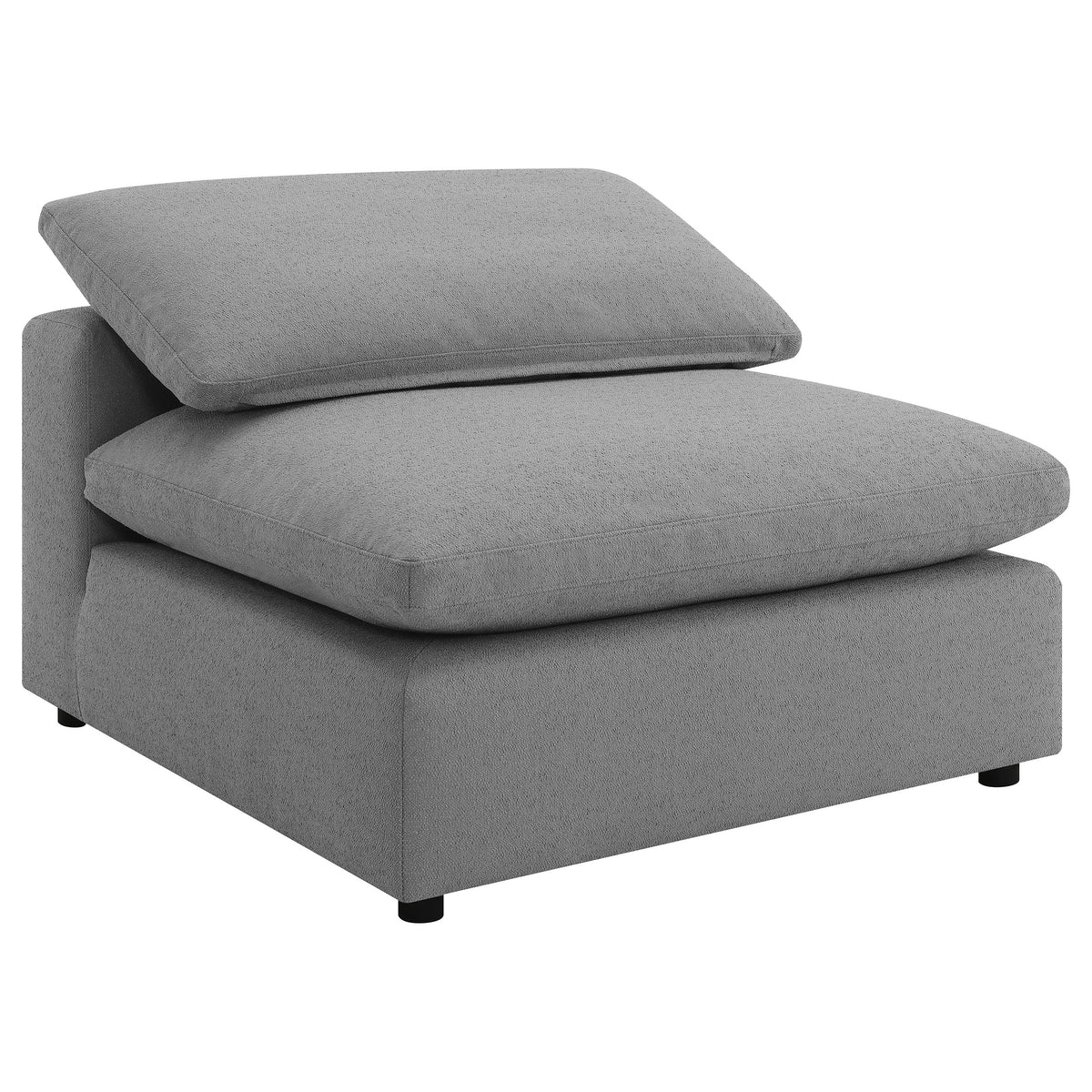 Raleigh 6-piece Boucle Upholstered Modular Sectional with 3 Armless Chairs and 2 Corner Chairs - Grey