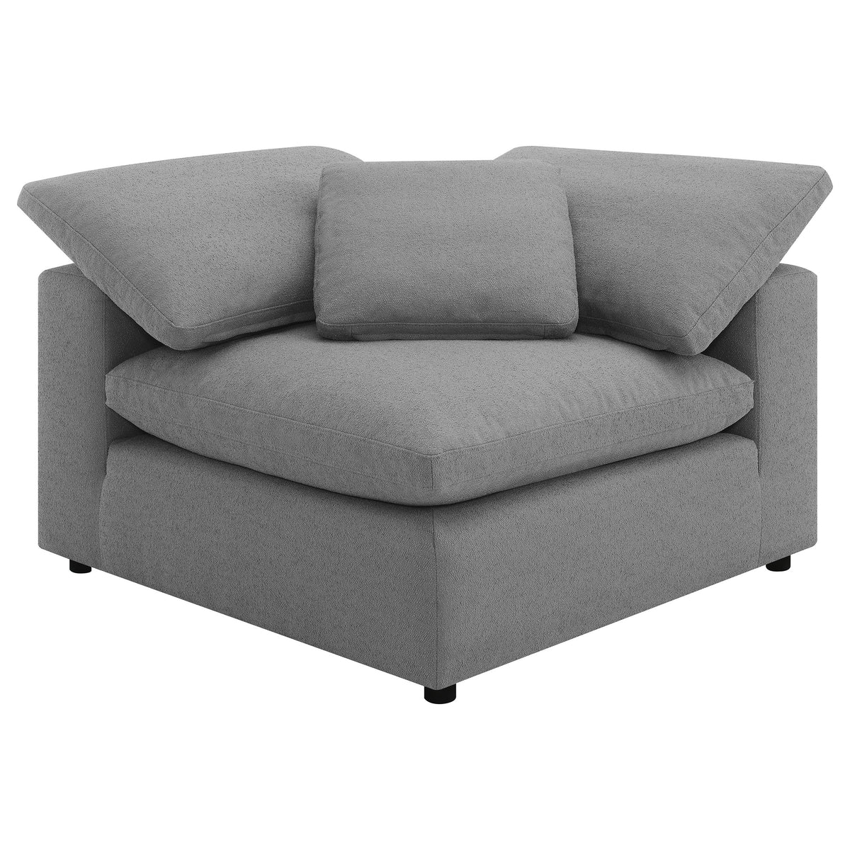 Raleigh 6-piece Boucle Upholstered Modular Sectional with 3 Armless Chairs and 2 Corner Chairs - Grey