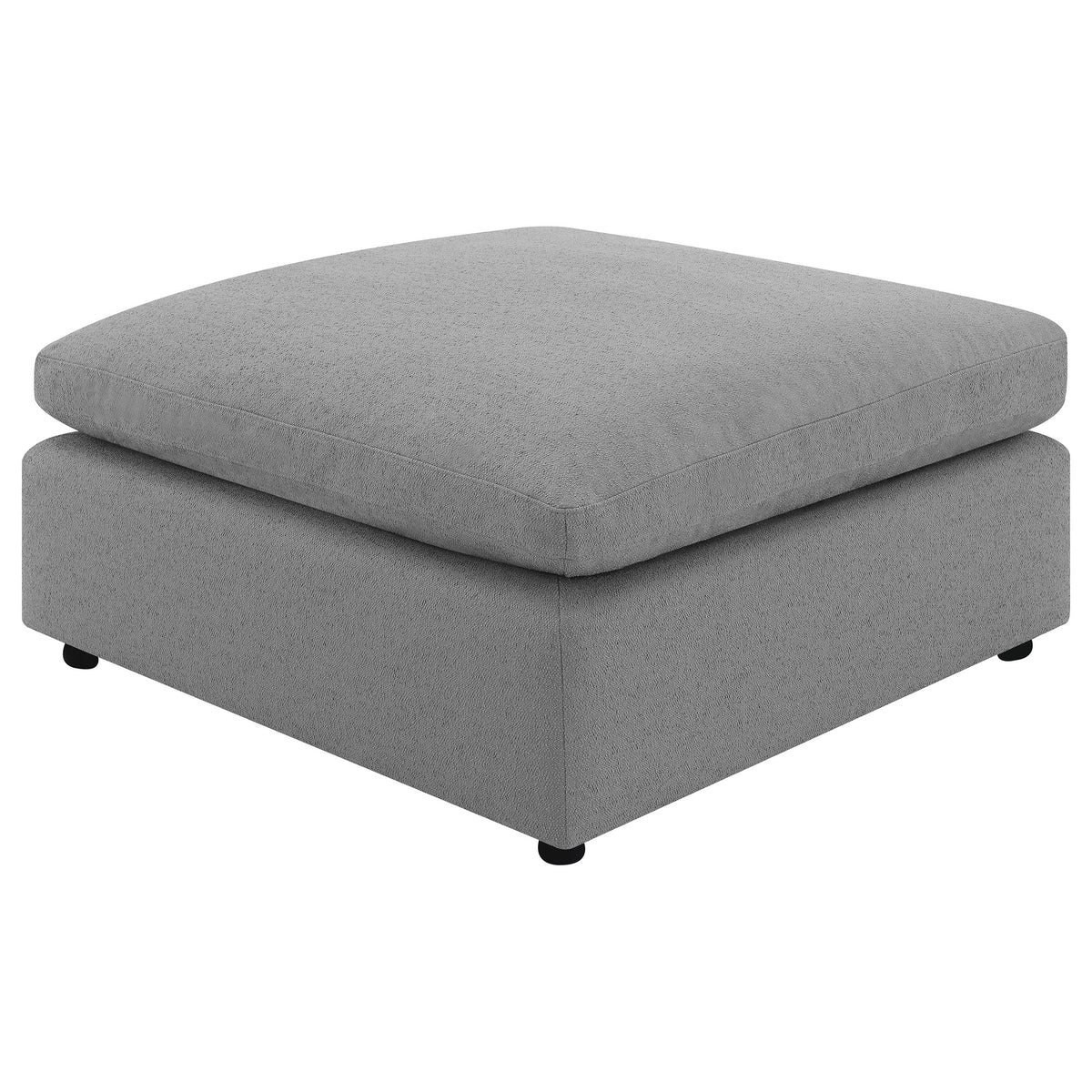Raleigh Boucle Upholstered Ottoman - Grey