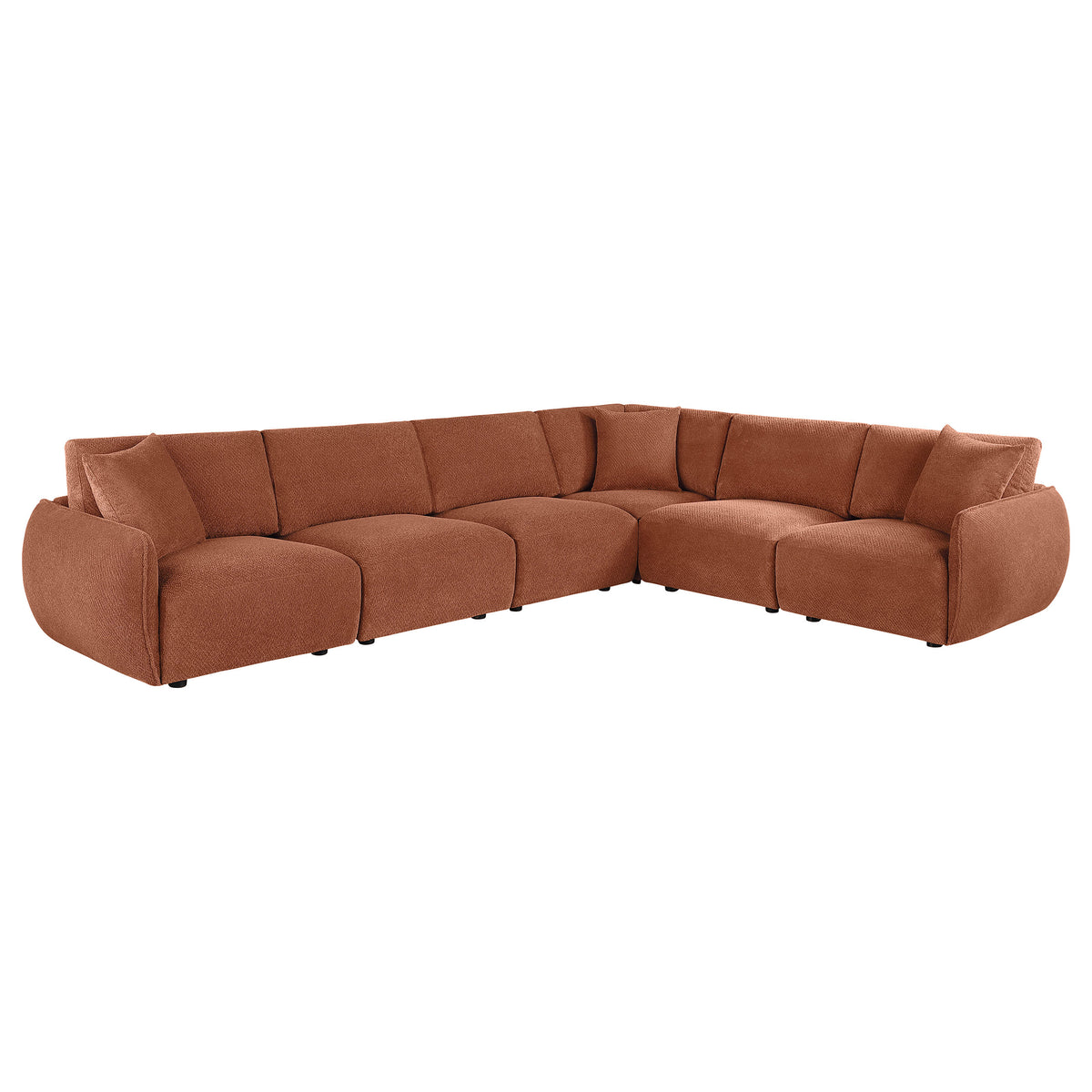 Elysia 6-piece Fabric Upholstered Modular Sectional Sofa - Coral